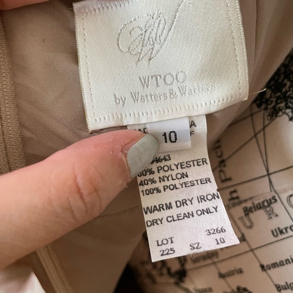 Taffeta Cutout Keyhole Mocha Puffy Pleated Draped Coquette Flare Evening Formal - Picture 5 of 7